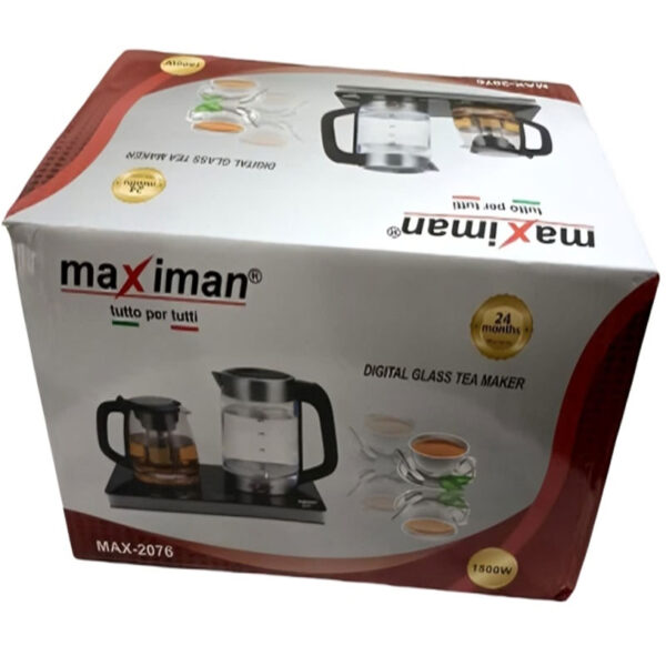 چای ساز مکسی من شیشه ای لمسی 1.5 لیتری