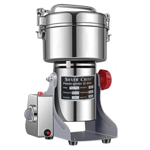 آسیاب سیلور کرست نحوه عملکرد : دکمه تایمردار زمان دار جنس تیغه : سه عدد نیغه استیل ضخیم جنس کاسه : یک عدد کاسه استیل حجم کاسه : 500 گرم توان موتور : 4000 وات لوازم همراه : الک بزرگ – فرچه – 2 عدد ذغال – ست تیغه ی