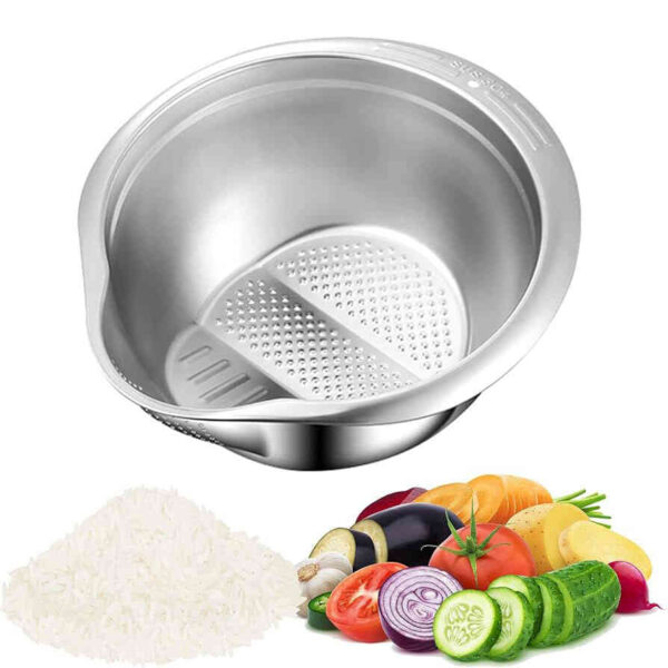 آبکش برنج شور تمام استیل